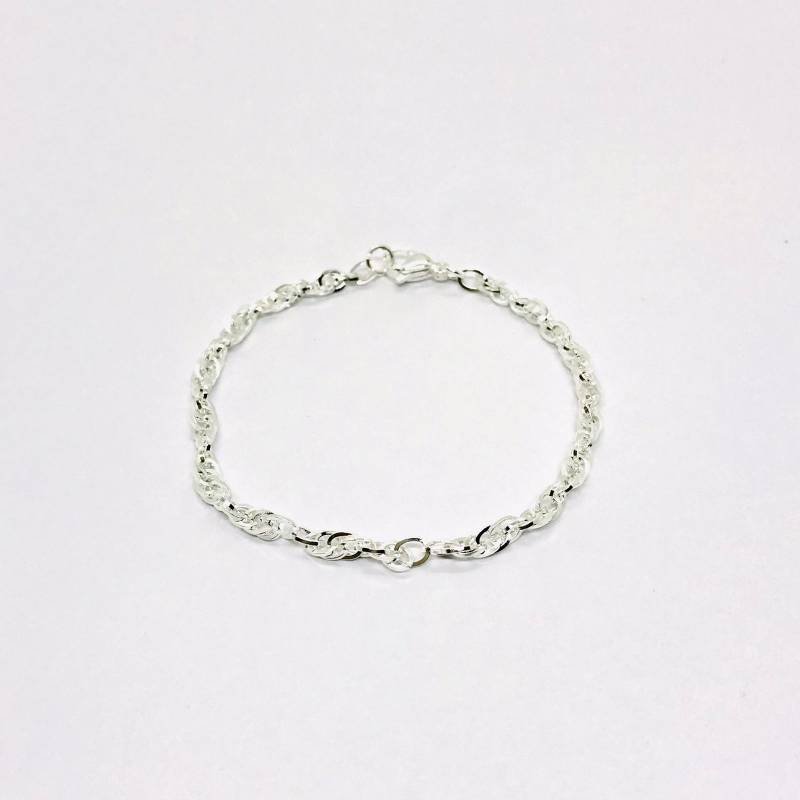 Pulsera Entrelazada Acero Blanco X