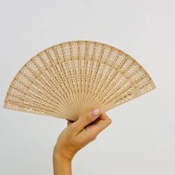 ABANICO MADERA MED X12