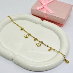 PULSERA ACERO DORADO MARIPOSA