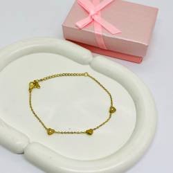PULSERA ACERO DORADO CORAZON