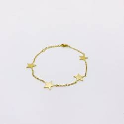 PULSERA ESTRELLA ACERO DORADO