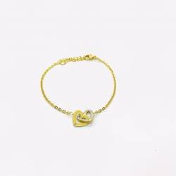 PULSERA CORAZON ACERO DORAD