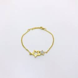 PULSERA ESTRELLA ACERO DORADO